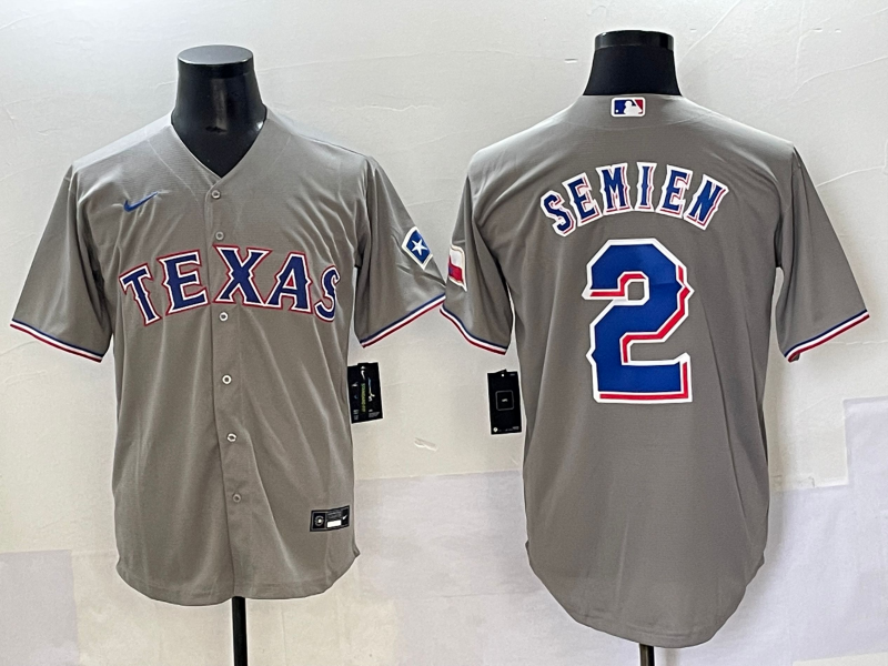 Men's Texas Rangers Marcus Semien #2 Gray Jersey